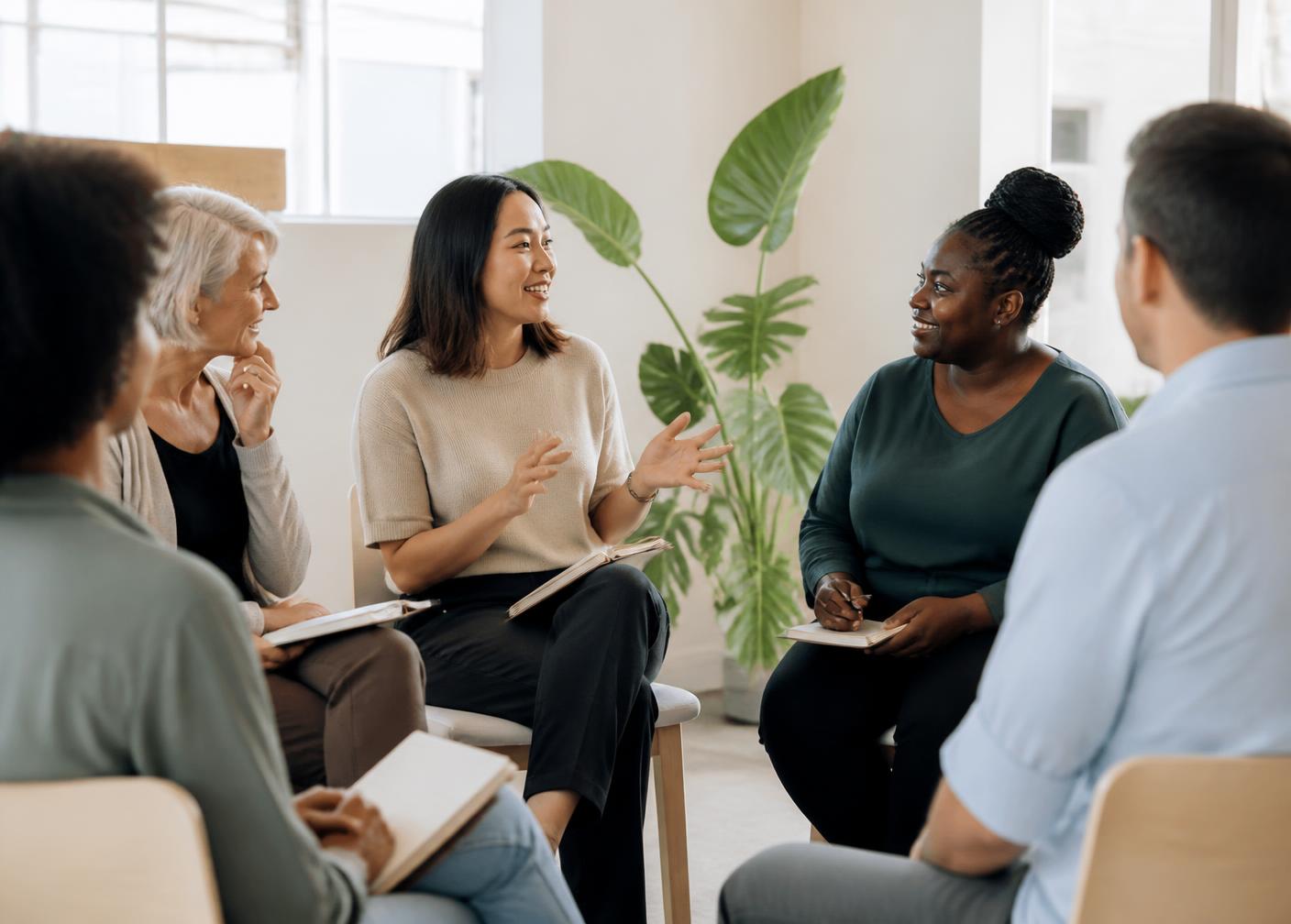 Personalgrupp i en engagerad utbildningsdiskussion